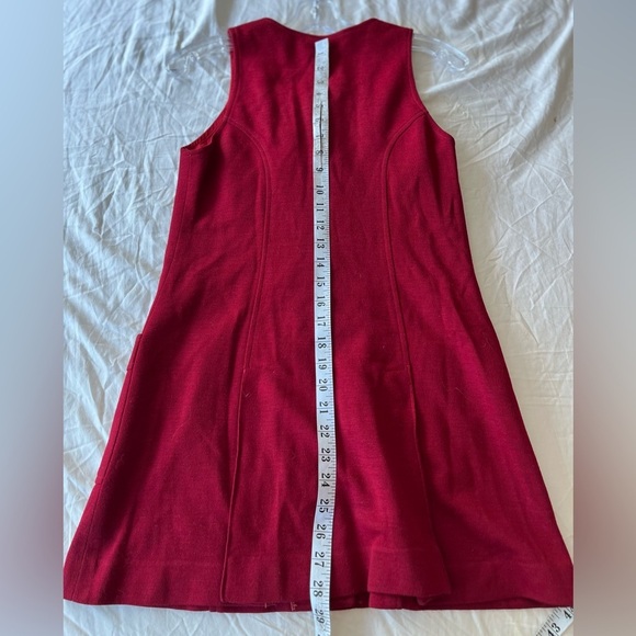 Vintage Mod Button-Front Sleeveless Shift Dress S Red - Picture 10 of 13